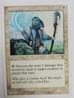 MTG Magic The Gathering Card Samite Healer Creature Cleric White 7th Edition - Image 1