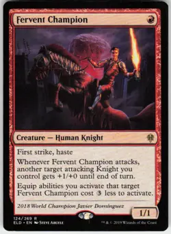 Fervent Champion 124 MTG Normal Throne of Eldraine - Image 1