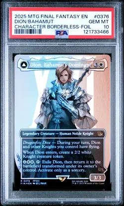 Dion, Bahamut's Dominant Borderless Final Fantasy Foil PSA 10 MTG - Image 1