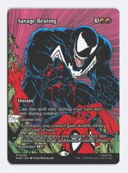Savage Beating (Borderless) 0026 (M) MTG Marvel's Spider-Man Eternal-Legal (MAR) - Image 1