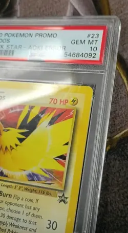 2000 Pokemon Promo Zapdos Black Star - Aoki Error #23 PSA Gem Mt 10 - Image 3
