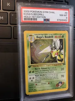2000 POKEMON GYM CHALLENGE HOLO-1ST EDITION #9 KOGA'S BEEDRILL PSA 8 SWIRL - Image 2