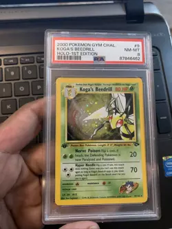 2000 POKEMON GYM CHALLENGE HOLO-1ST EDITION #9 KOGA'S BEEDRILL PSA 8 SWIRL - Image 3