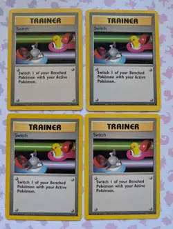 (4x) Pokemon Trainer 95/102 Switch Base Set WOTC Unlimited Common - Image 1