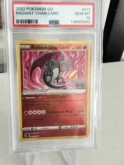 2022 Pokemon SWSH Pokemon GO Radiant Charizard #011/078 PSA 10 - Image 1