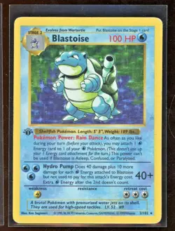 1999 Pokemon 1ST EDITION SET Game Base Blastoise 2/102 Holo Foil Shadowless WOTC - Image 1