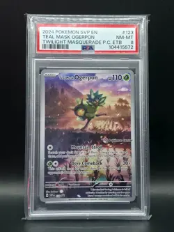 Teal Mask Ogerpon 123 Sv: Promo Cards POKEMON CENTER - PSA 8 NM MT - Image 1