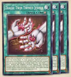 Yugioh! 3x Tragic Twin Twined Jewels DOOD-EN071 Common 1st Ed NM - Image 1
