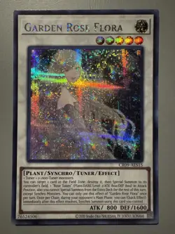 YUGIOH GARDEN ROSE FLORA ASIA ENGLISH CR09-AES15 SECRET RARE (1ST RUN) - Image 1
