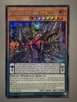 YUGIOH D/D/D VICE KING REQUIEM ASIA ENGLISH CR09-AES08 SECRET RARE (1ST RUN) - Image 1