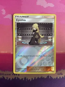 Pokemon Card Cynthia Ultra Prism Reverse Holo Uncommon 119/156 Near Mint - Image 1