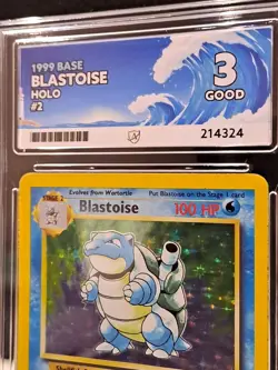 Graded Pokemon Card - Base Set Rare Holo - Blastoise 2/102 ACE 3 Good - Image 3