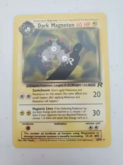 Pokemon Card Unlimited Edition Non Holo Rare Team Rocket Dark Magneton 28/82 LP - Image 1
