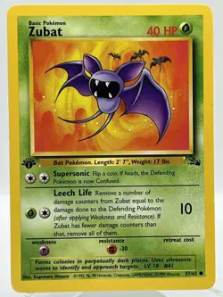 Zubat 57/62 Fossil 1st Ed Non Holo WotC 1999 Vintage Pokemon TCG Card - Image 1