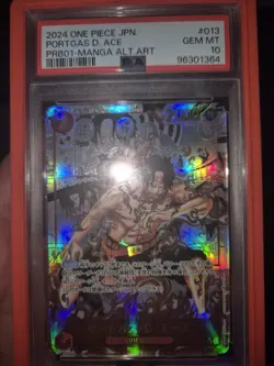 ONE PIECE PSA 10 PORTGAS D. ACE - OP02-013 Manga prb Card Jap God Pack - Image 1