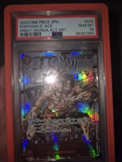 ONE PIECE PSA 10 PORTGAS D. ACE - OP02-013 Manga prb Card Jap God Pack - Image 2