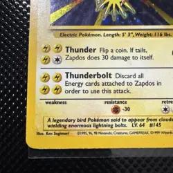Pokemon TCG Zapdos 16/102 Holo Rare Base Set Card LP-M - Image 5