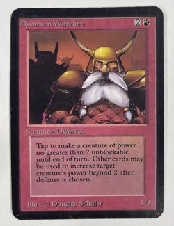 Dwarven Warriors Alpha MP Moderate Play MTG Magic The Gathering - Image 1
