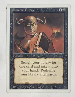 Demonic Tutor Revised MP Moderate Play MTG Magic The Gathering C - Image 1