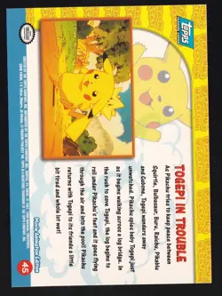 Pokemon - Togepi in Trouble Pokemon Topps Pikachu's Vacation #45 Blue Logo NM - Image 2