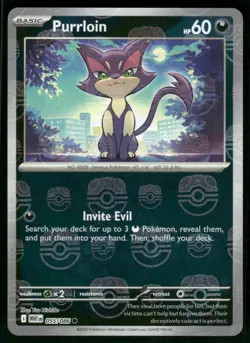 Purrloin (Master Ball Pattern) 055/086 Common Holo NM Pokemon SV: White Flare - Image 1