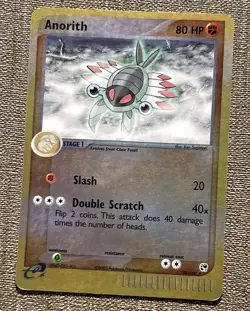 Anorith 28/100 Reverse Holo Pokemon 2003 E-Reader EX Sandstorm MP Moderately Pla - Image 1