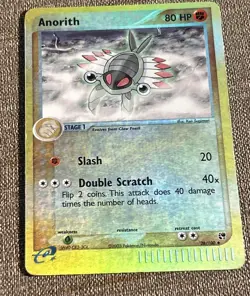 Anorith 28/100 Reverse Holo Pokemon 2003 E-Reader EX Sandstorm MP Moderately Pla - Image 3