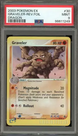 Pokemon Graveler EX Dragon Reverse Holo #30 PSA 9 Mint - Image 1