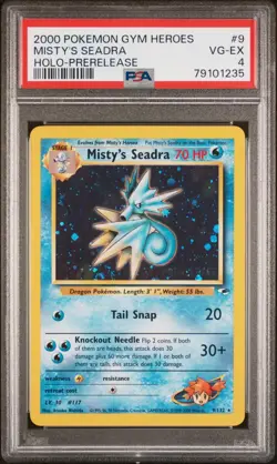 2000 Pokemon TCG Gym Heroes Misty’s Seadra Prerelease Holo 9/132 - PSA 4 VG-EX - Image 2