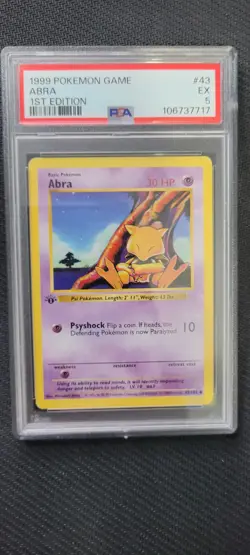 Pokemon Abra 1st Edition Shadowless 43/102 Base Set (Graded PSA 5) - Image 1