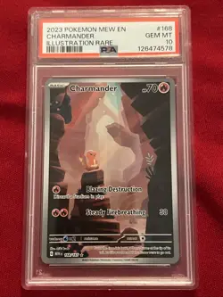 Pokemon Scarlet & Violet Charmander Illustration 151 Series 168/165 PSA 10 - Image 1