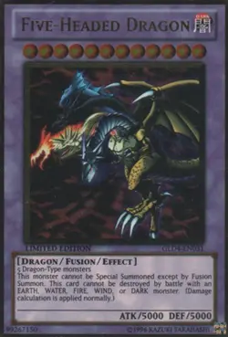 Moderately Played, English Yu Gi Oh Five-Headed Dragon - GLD4-EN031 - Gold Rare - Image 1