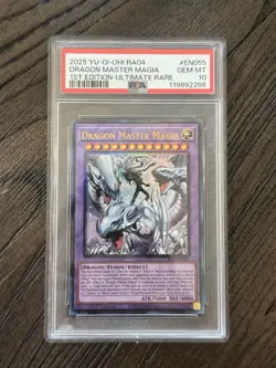 PSA 10 Dragon Master Magia EN055 1st Edition Ultimate Rare Yu-gi-oh RA04 - Image 1