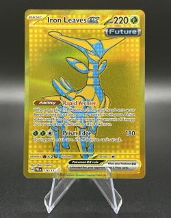 Pokemon TCG Prismatic Evolutions-Iron Leaves EX Hyper Rare Gold Card 176/131 - Image 1