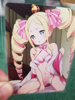 CUTE BLONDE GIRL WAIFU FOIL ANIME CARD - Image 2