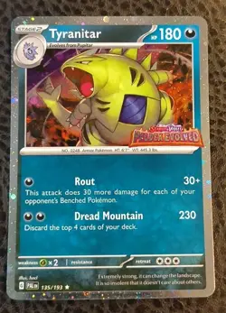 Tyranitar - 135/193 Pokemon Paldea Evolved Premium Collection Stamped Promo Card - Image 1