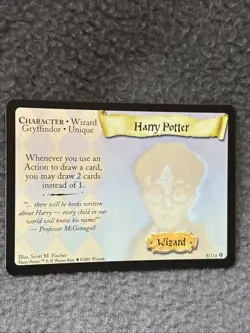 Harry Potter Trading Card Game TCG Harry Potter Wizard Foil 8/116 Rare Foil 2001 - Image 1