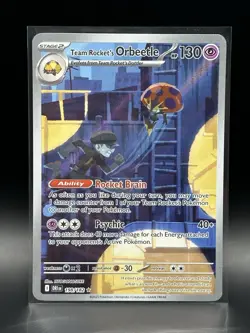 2025 Pokemon Destined Rivals #198 Team Rocket's Orbeetle Illustration Rare Card - Image 1