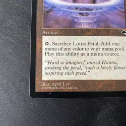 MTG Lotus Petal Magic the Gathering Artifact 1997 Card April Lee - Image 4
