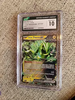 CGC 10 Iron Thorns EX 077/167 Twilight Masquerade Double Rare Pokemon Card - Image 1