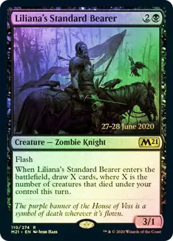 NM-Mint, English MTG Foil Liliana's Standard Bearer - Foil - Prerelease Promo Co - Image 1