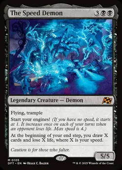 NM-Mint, English MTG Foil The Speed Demon - Foil Aetherdrift Magic the Gathering - Image 1