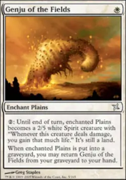 Moderate Play, English MTG Regular Genju of the Fields Betrayers of Kamigawa Mag - Image 1