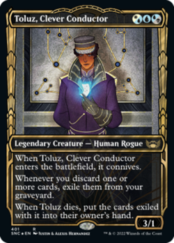 Light Play, English MTG Foil Toluz, Clever Conductor - Gilded Foil Streets of Ne - Image 1