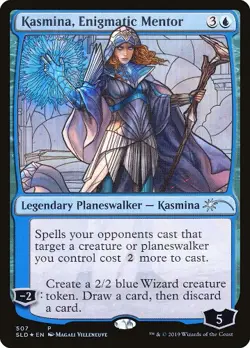 Moderate Play, English MTG Foil Kasmina, Enigmatic Mentor - Foil - Stained Glass - Image 1