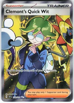 Clemont's Quick Wit - 229/191 Pokemon SV08: Surging Sparks Holo Ultra Rare NM - Image 1