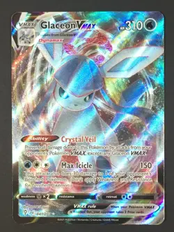 Pokemon TCG Glaceon Vmax 041/203 Evolving Skies Sword & Shield HOLO ULTRA RARE - Image 1