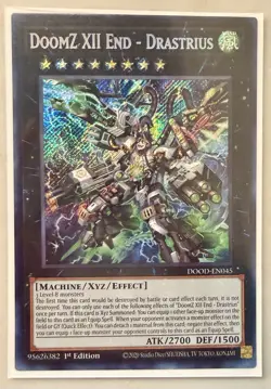 Yugioh! 1x DoomZ XII End - Drastrius DOOD-EN045 Secret Rare 1st Ed NM - Image 1