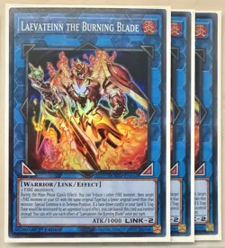 Yugioh! 3x Laevateinn the Burning Blade DOOD-EN053 Super Rare 1st Ed NM - Image 1