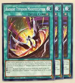 Yugioh! 3x Radiant Typhoon Manifestation DOOD-EN062 Common 1st Ed NM - Image 1